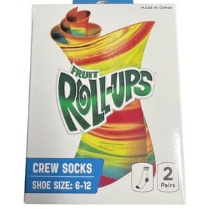 Fruit Rollups Colorful Crew Socks 2 pairs